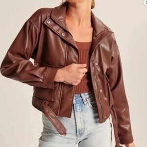 Abercrombie & Fitch Women's Brown Leather Jacket